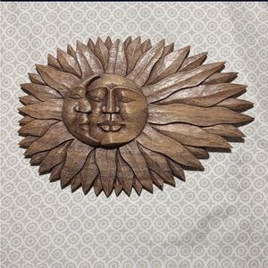 Wooden Sun and Moon Wall Art UNIQUE